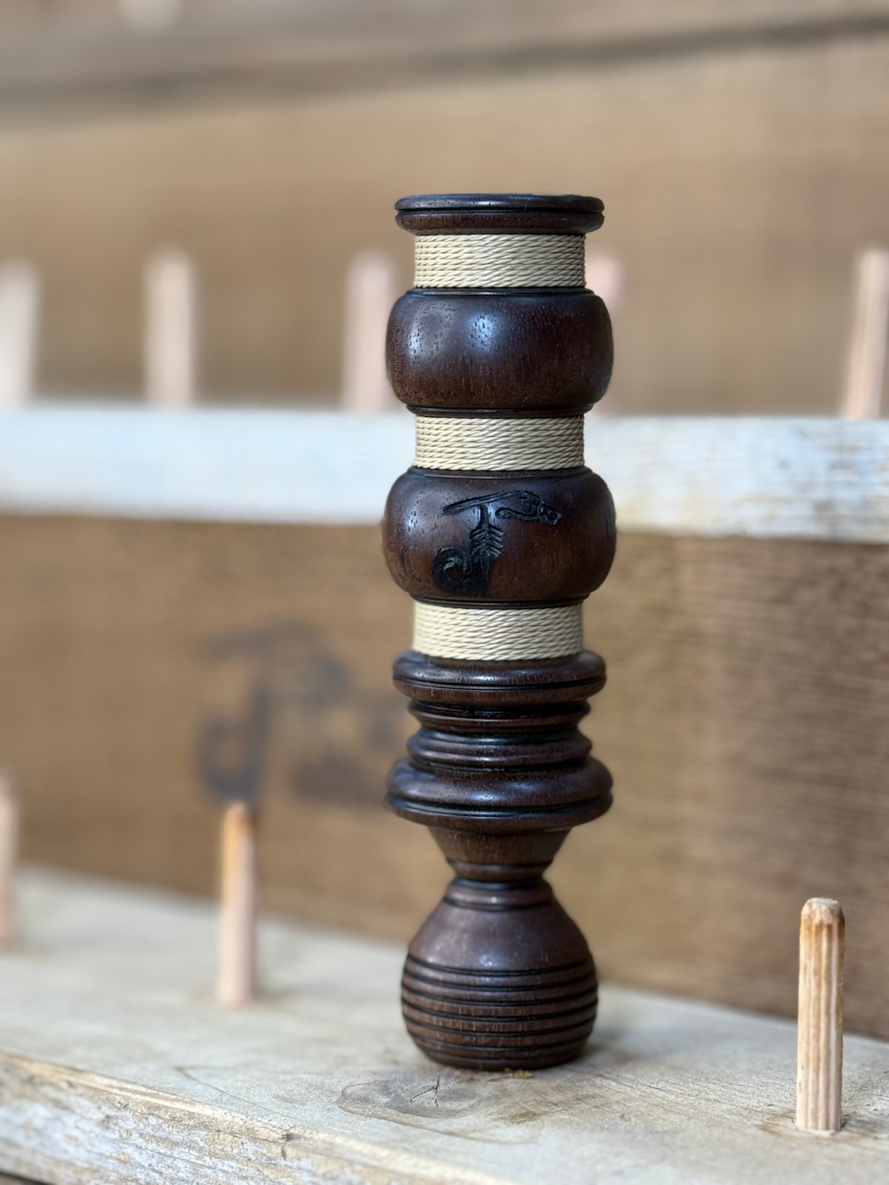 Stabilized Walnut double reed W/ cord wrap
