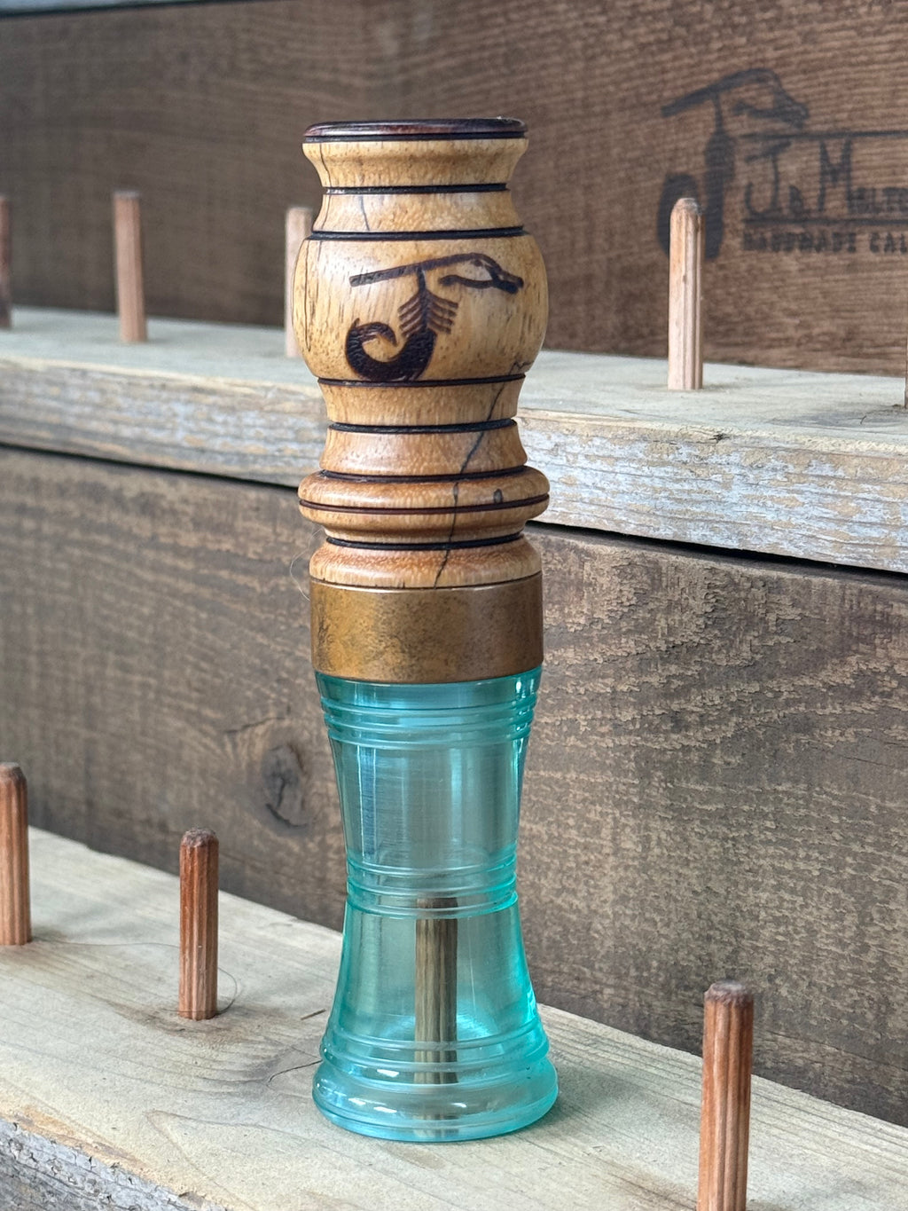 Spalted Tamarind/Coke Bottle Blue Honker Call