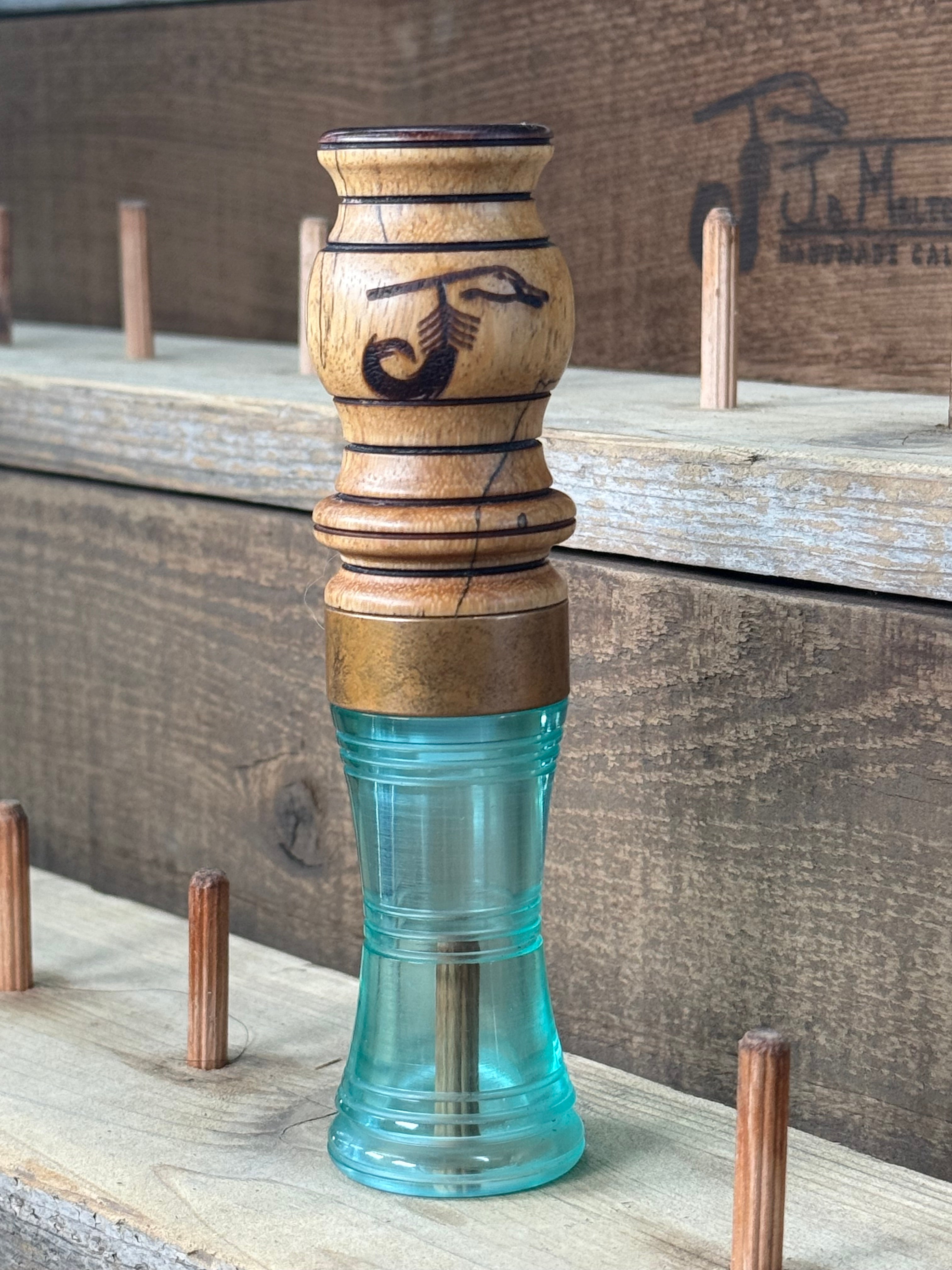 Spalted Tamarind/Coke Bottle Blue Honker Call