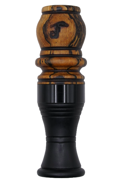 Stabilized spalted Tamarind/ebony little goose call